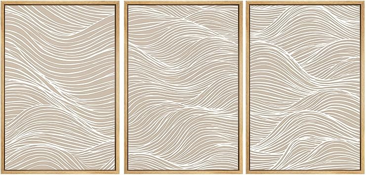 Beige and White Posters Minimalist Line Art Print Boho Beige Painting Neutral Abstract Posters Boho Line Picture Mid Century Painting Neutral Modern Print Abstract Modern Wall Art 16x24inx3 No Frame