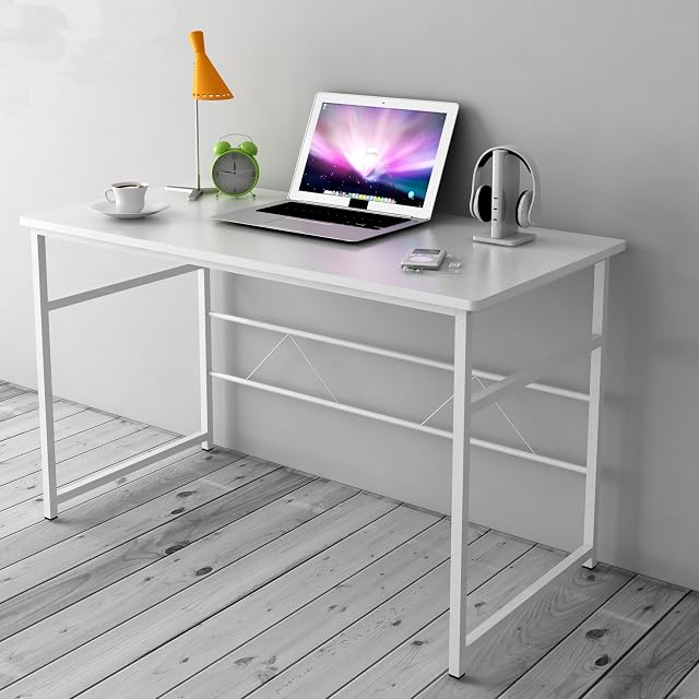 Cherry Tree Furniture Sleek Design Computer Desk Home Office Table W100 x D50 x H 72 cm (White)