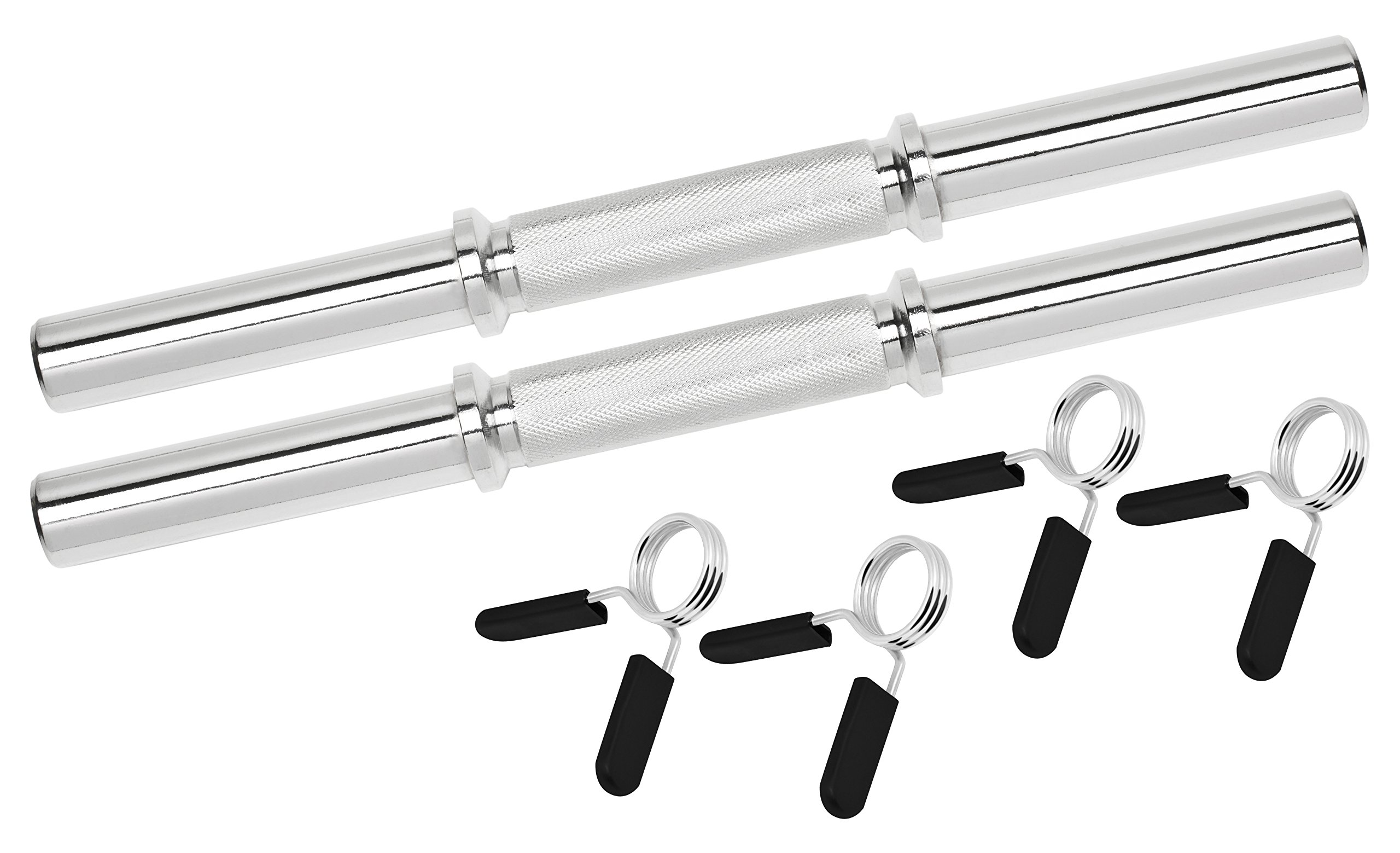 Paire De Colliers De Serrage Pour Haltères Et Barres 30/31 Mm - Bad Company - Chromé Avec Embouts Caoutchouc