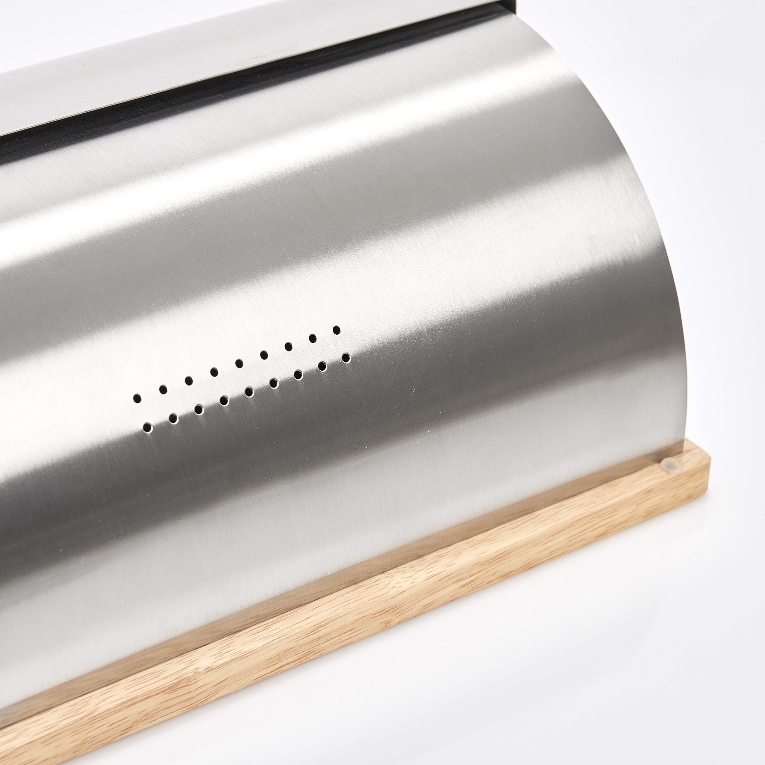 Zeller Present 20475 Boîte à Pain INOX/Hévéa 39 x 29 x 17 cm