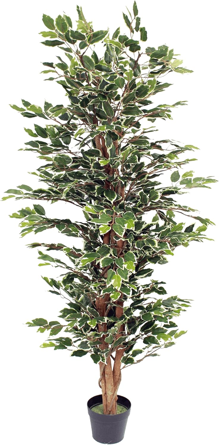 Blooming Artificial Plants Indoors in Pots, Faux Decorative Foliage, No