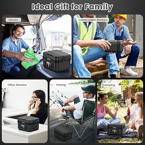 Miniatura 7 de Fiambrera eléctrica para adultos  Fiambrera térmica inalámbrica de 8000 mAh para hombres y mujeres. Calentador de alimentos portátil de 1 litro para