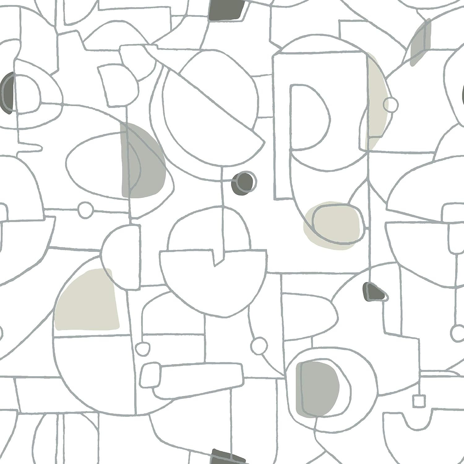 Neutrals Geometric Peel and Stick Wallpaper