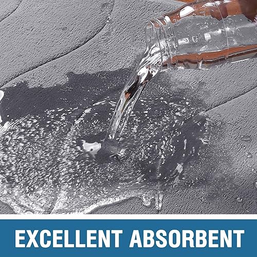 Vista 17 de Flamingo P Tapete de baño de espuma viscoelástica, extra largo, antideslizante, absorbente de agua, grueso, suave, lavable, 47 x 17 pulgadas