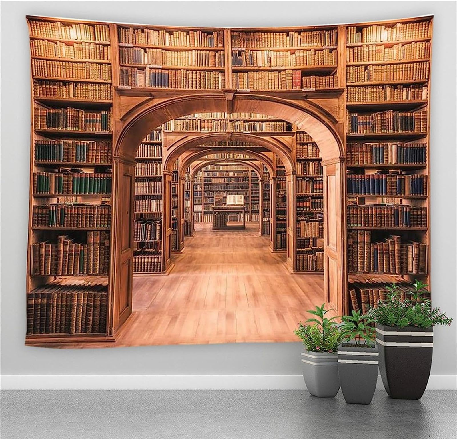 Sxakswol Arazzo Libreria Arazzo da Parete Grande Biblioteca Retrò Stampa 3D Arazzi da Parete 274x203 cm, Decorazioni da Parete per Casa Soggiorno Camera da Letto 4142b