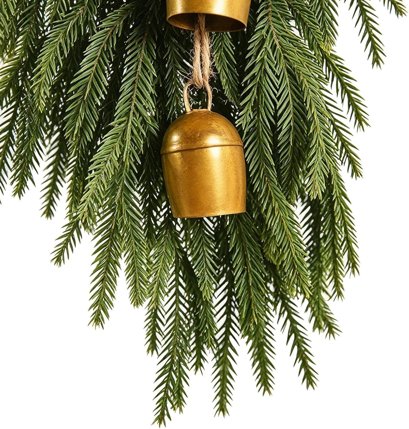 Christmas Teardrop Wreath - Artificial Door Swag, Decorative Velvet Bow