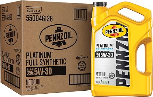 Pennzoil Platinum 5W-30 Aceite de motor completamente sintético (5 qt, caja de 3 unidades)