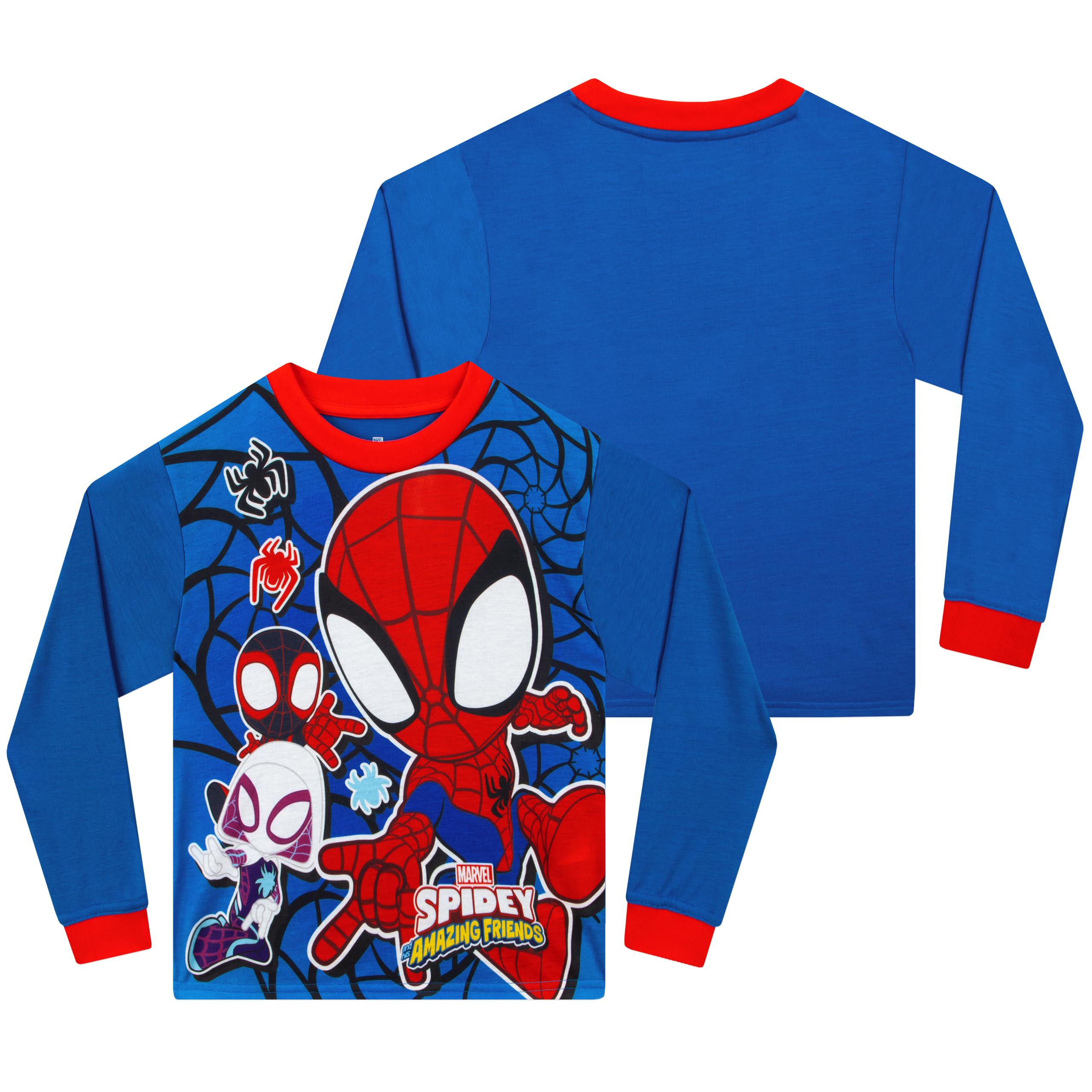 Marvel Pyjama Spiderman pour Enfants | Pyjamas pour Enfants | Vêtements de Nuit d'hiver pour garçons | Ensemble de Nuit pour garçons | 2 à 8 Ans
