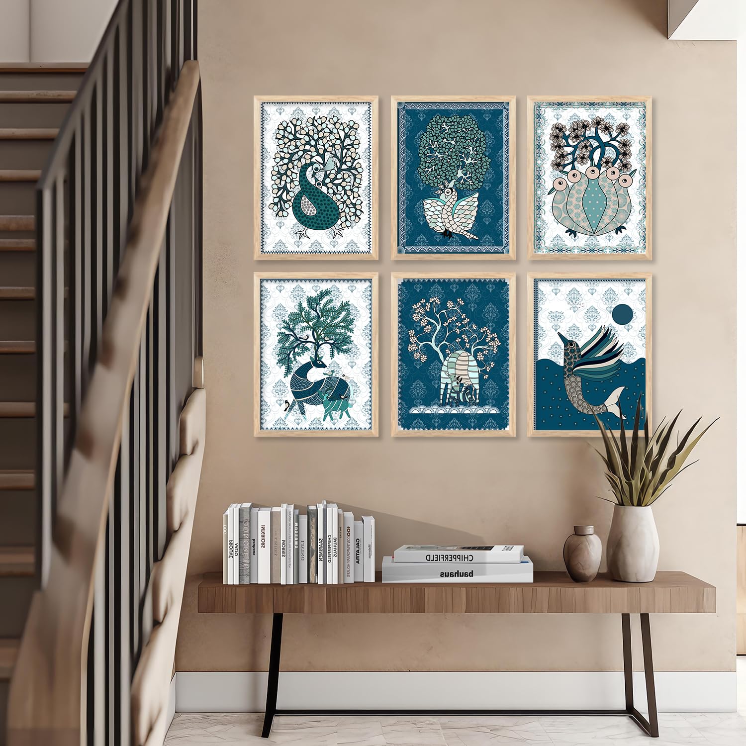 Kalit Kala Decor Paintings for wall decoration with frame | Madhubani Traditional Indian Paintings for living room, bedroom | Set of 6 (13x17 Inch) (B0CZHSLQKY) Amazon Price History, Amazon Price Tracker