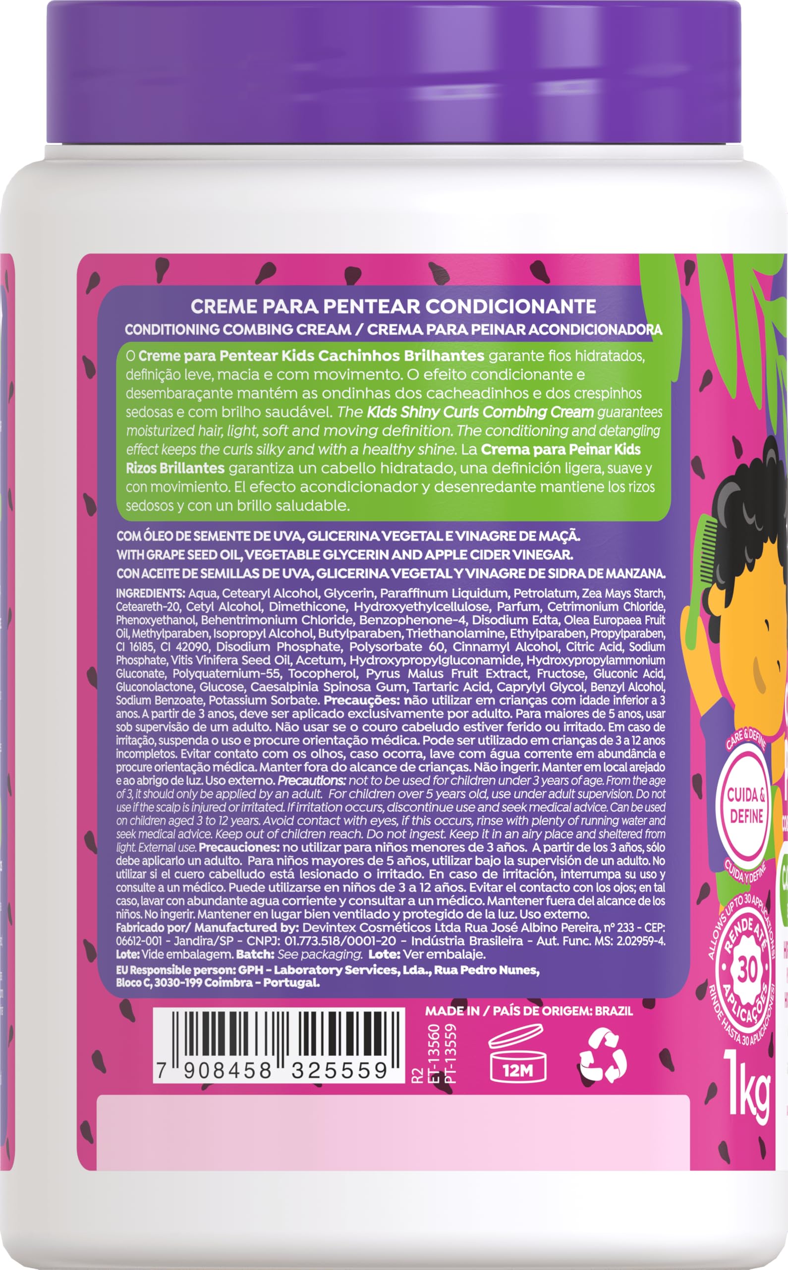 Salon Line Grape Kids Shiny Curls Combing Cream 1kg