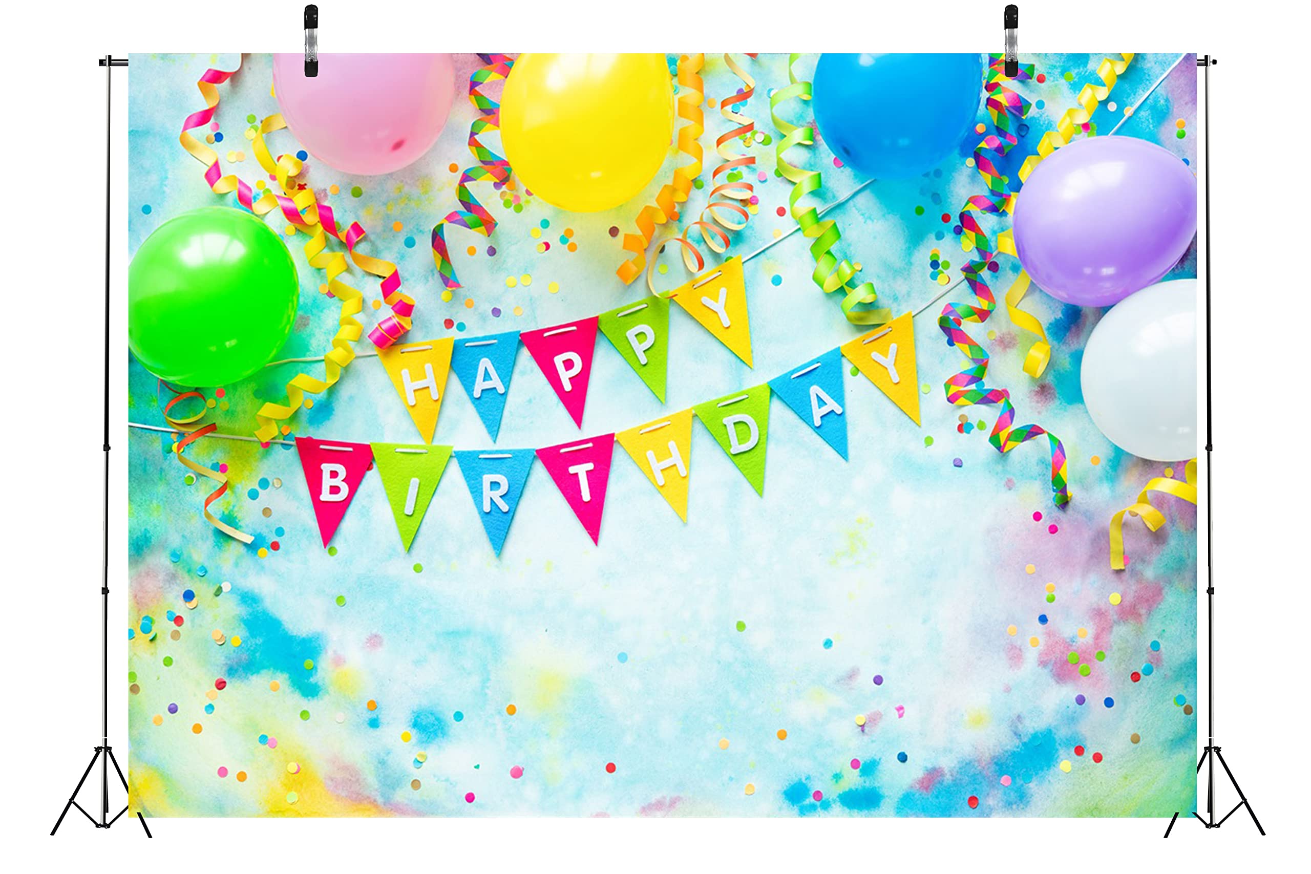 BELECO 3.5x2.5mftSfondo in tessuto di buon compleanno Decorazioni per feste di compleanno per bambini Banner di compleanno Sfondo per feste di compleanno Decorazioni per la tavola della torta