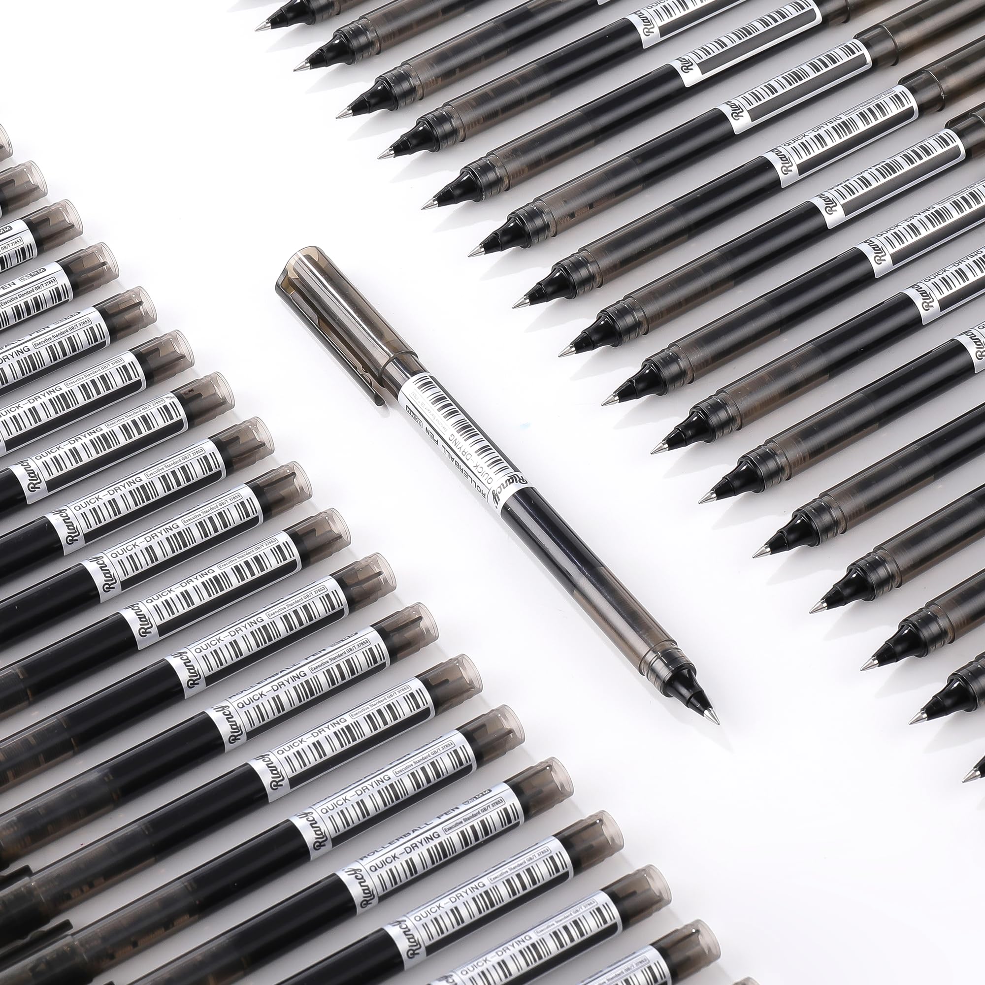 Lot de 66 stylos roller à pointe fine de 0,5 mm, noir