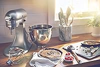 Vista 101 de KitchenAid KSM150PSAC Artisan Series - Batidora de pie con capacidad de 5 cuartos o 4.7 litros, incluye escudo vertedor Azul hielo