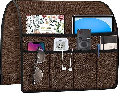 Joywell Organizador de Sillón Reclinable con 6 Bolsillos Caddy de Sillón Soporte de Control Remoto para Sofá Reposabrazos Organizador Antideslizante