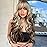 Lativ Ombre Blonde Brown Wig with Bangs Long Wavy Curly Wig with Brown End Heat Resistant Fiber Wig for Women Daily Use 26 Inches