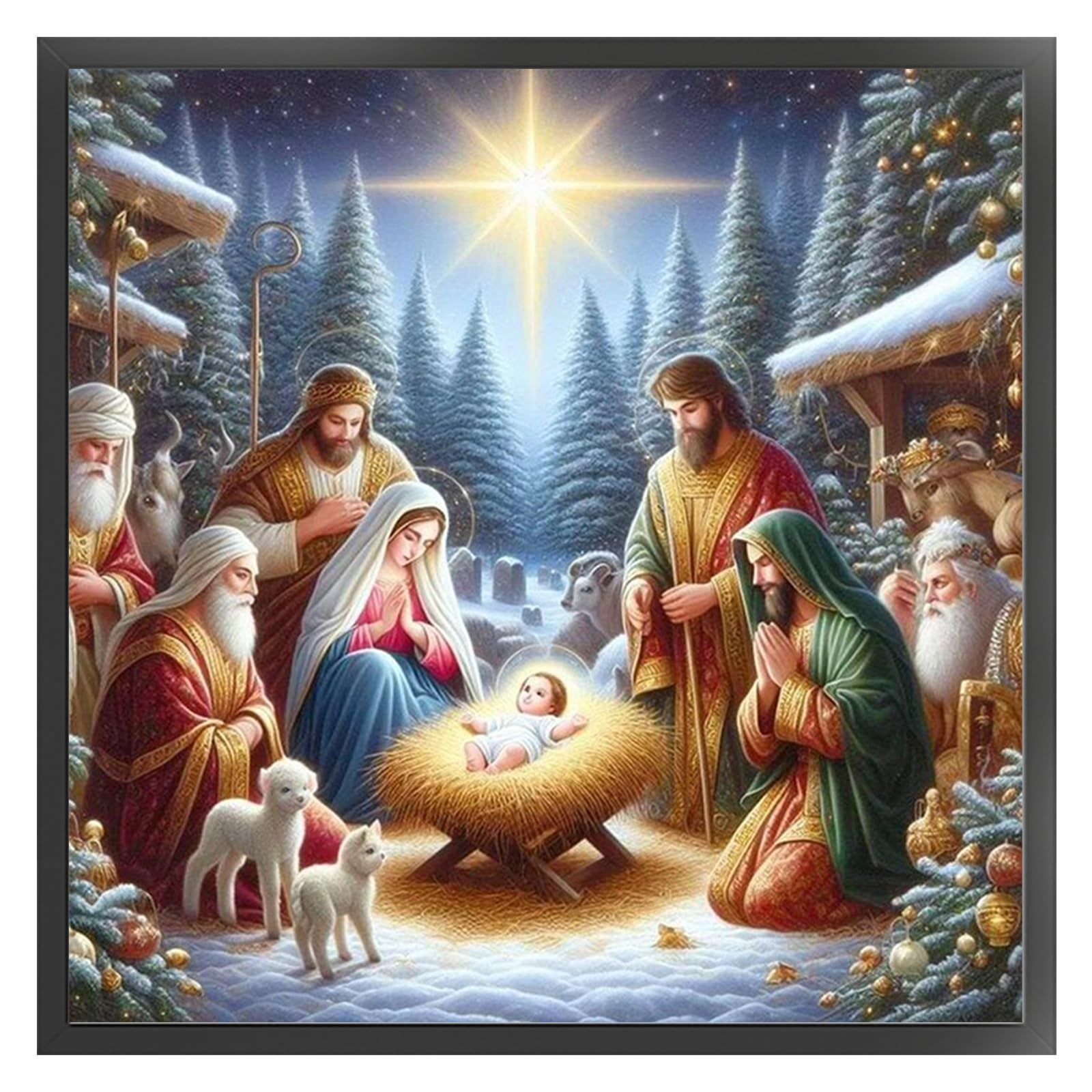 The Birth of Jesus Full 14CT DIY Counted Cross Stitch Embroidery Kits
