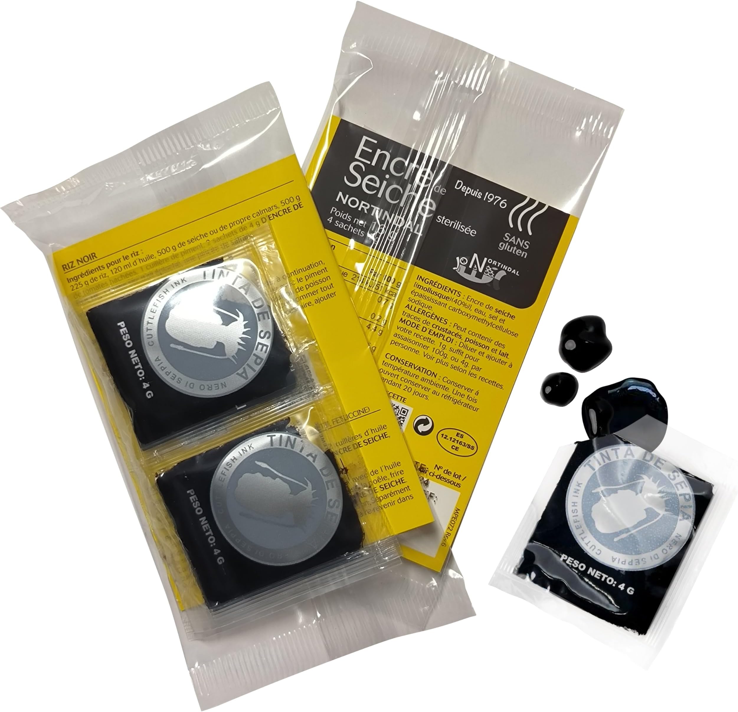 Nortindal Tinta de Calamar - Squid Ink (Large Jar -17.6 fluid oz/500 g