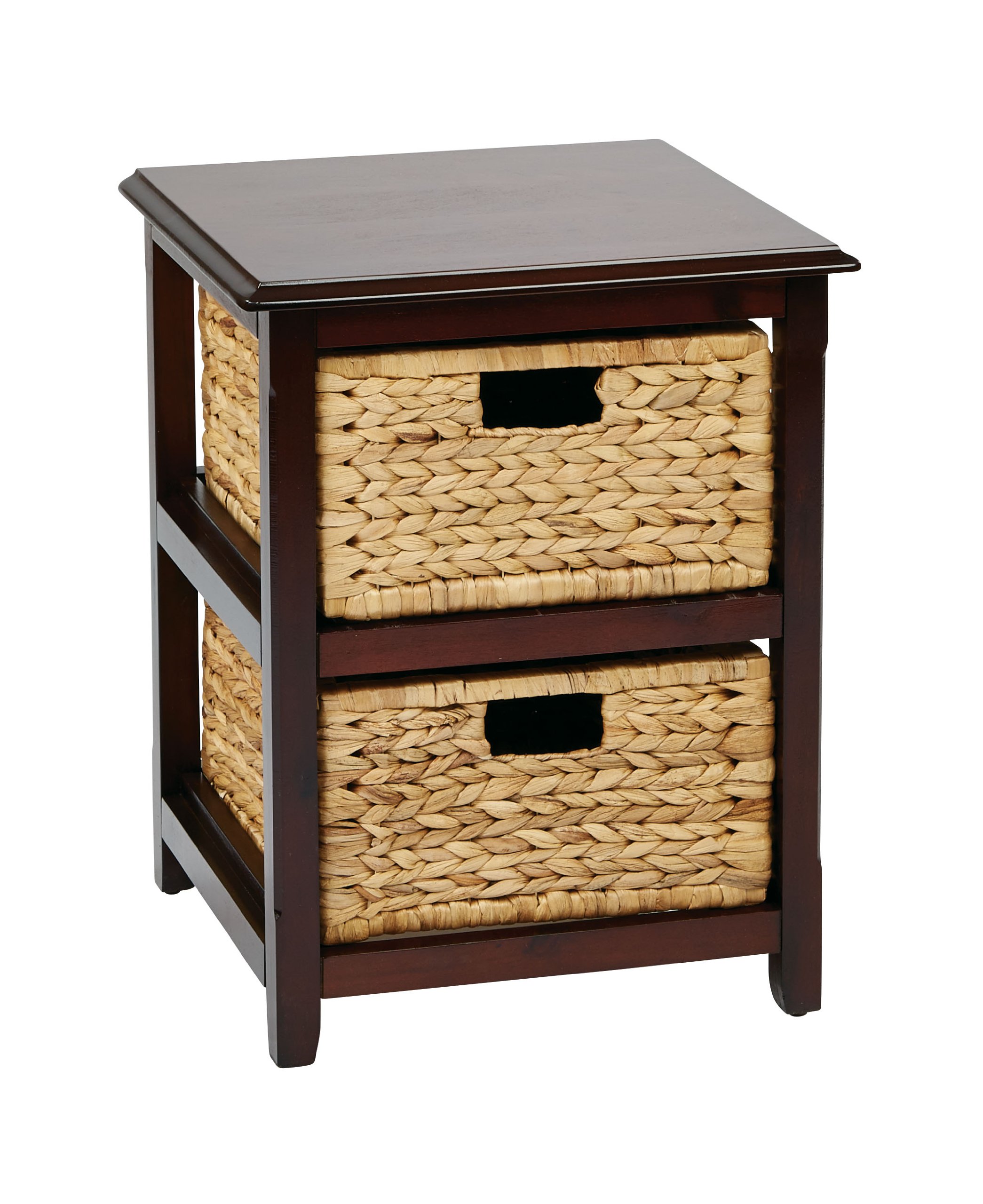 OSP Home FurnishingsSeabrook 2-Tier Storage Unit with Natural Baskets, Espresso