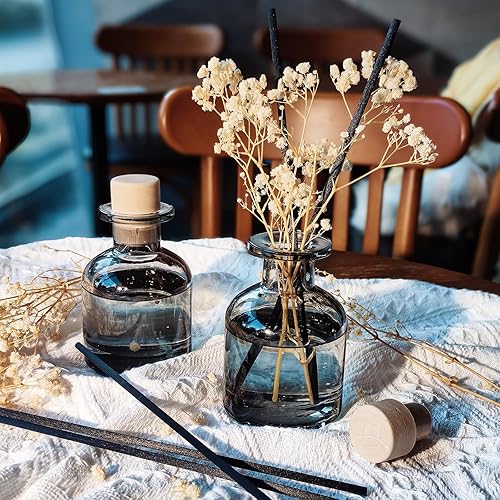 Miniatura 5 de Brakula Paquete de 2 difusores de junco, lino fresco + bambú (3.38 onzas líquidas cada paquete), fragancia para el hogar con 12 varillas, decoración