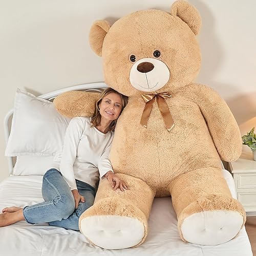Miniatura 52 de Tezituor Oso de peluche gigante de 52 pulgadas, peluche grande de animales de peluche, color verde arcoíris, regalos suaves para San Valentín, Arco
