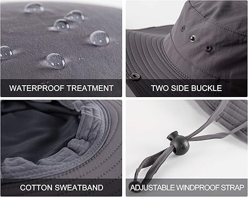 Miniatura 10 de Surblue Sombrero de sol de pesca de ala ancha para hombres y mujeres, protección solar