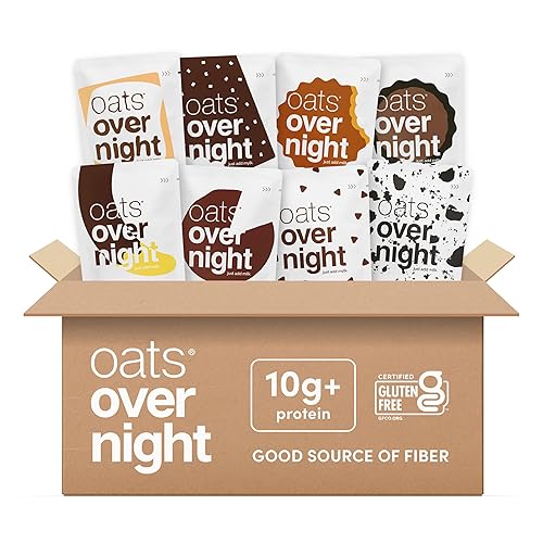 Miniatura 10 de Oats Overnight Paquete variado de chocolate, batido de proteína de desayuno alto en proteínas, alto en fibra, sin gluten, proteína sin OMG, avena