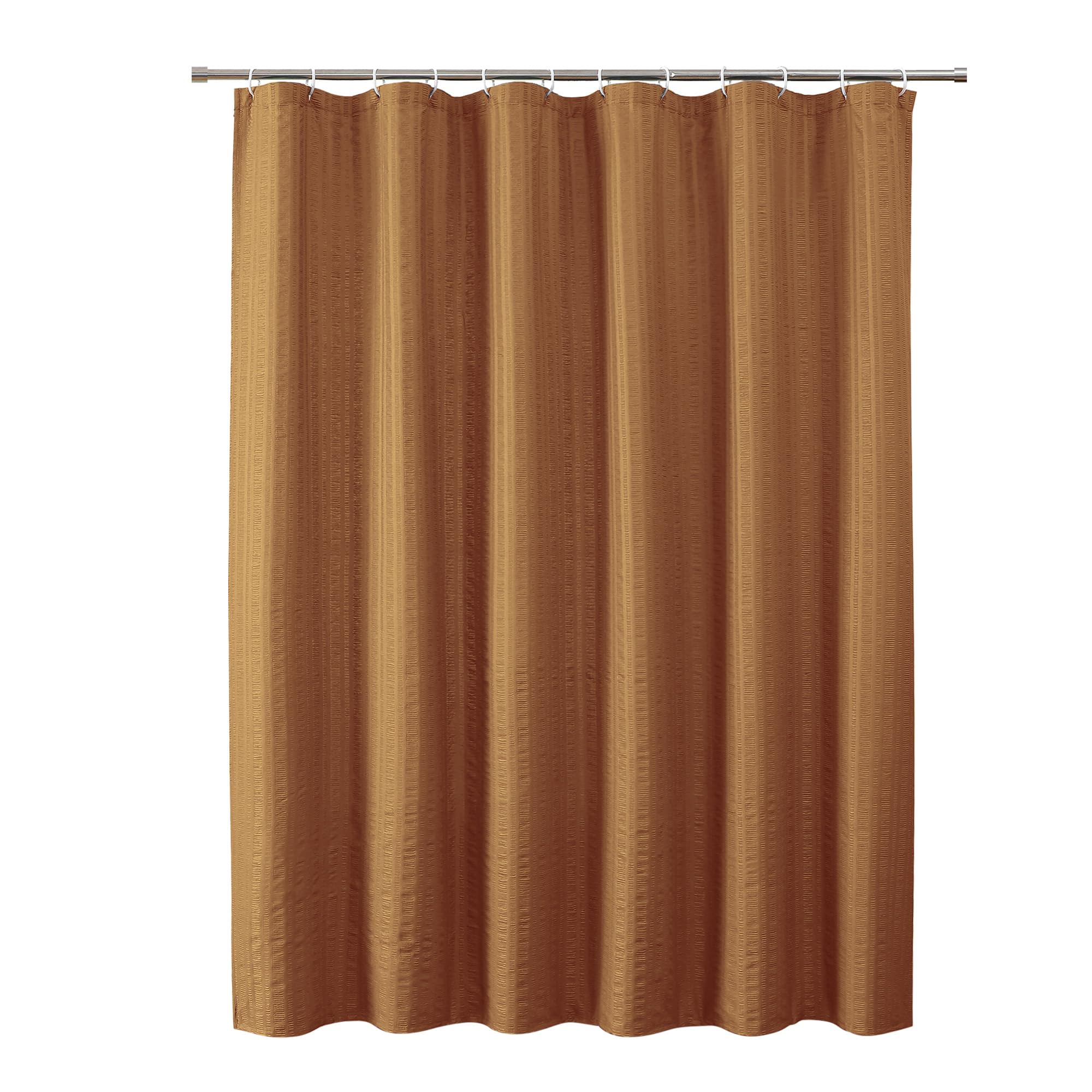 Aiyufeng Gold Shower Curtain for Bathroom, Embossed Textured Fabric Shower Curtain for Bathroom - Soft Cloth & Hotel Spa, Machine Washable, 72X72, Gold โ image 1