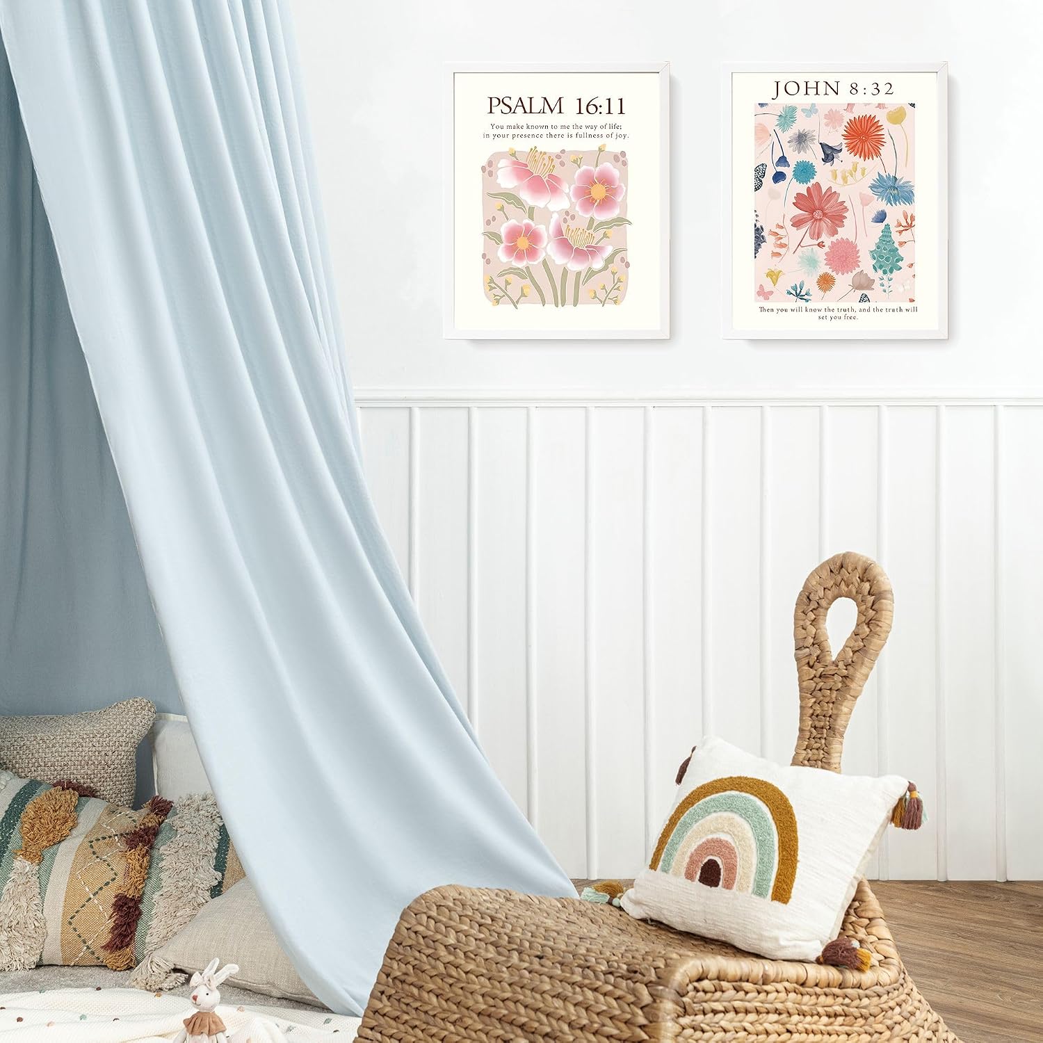 LARTSFRO Bible Floral Christian Wall Art Decor, Scripture Art Wall Decor, Christian Gifts, Bible Verse Posters, Jesus Wall Art, Posters for Room Aesthetic Flower, 10x8 Inch Set of 4 Unframed image 5