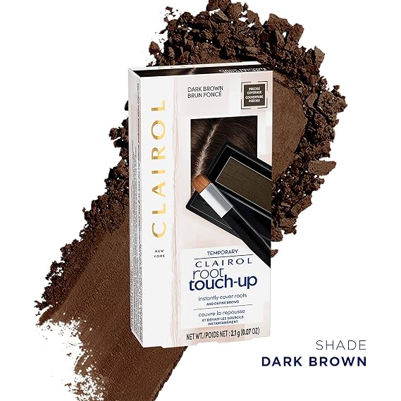 Clairol Root Touch-Up Concealing Powder, Medium Brown 0.07 Ounce & Dark Brown Hair Color, 0.07 Ounce Each
