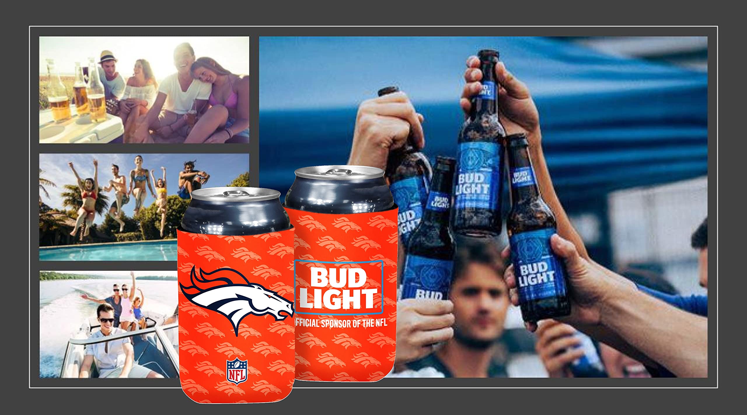Bud Light & NFL Licensed Denver Broncos Premium Insulated Neoprene
