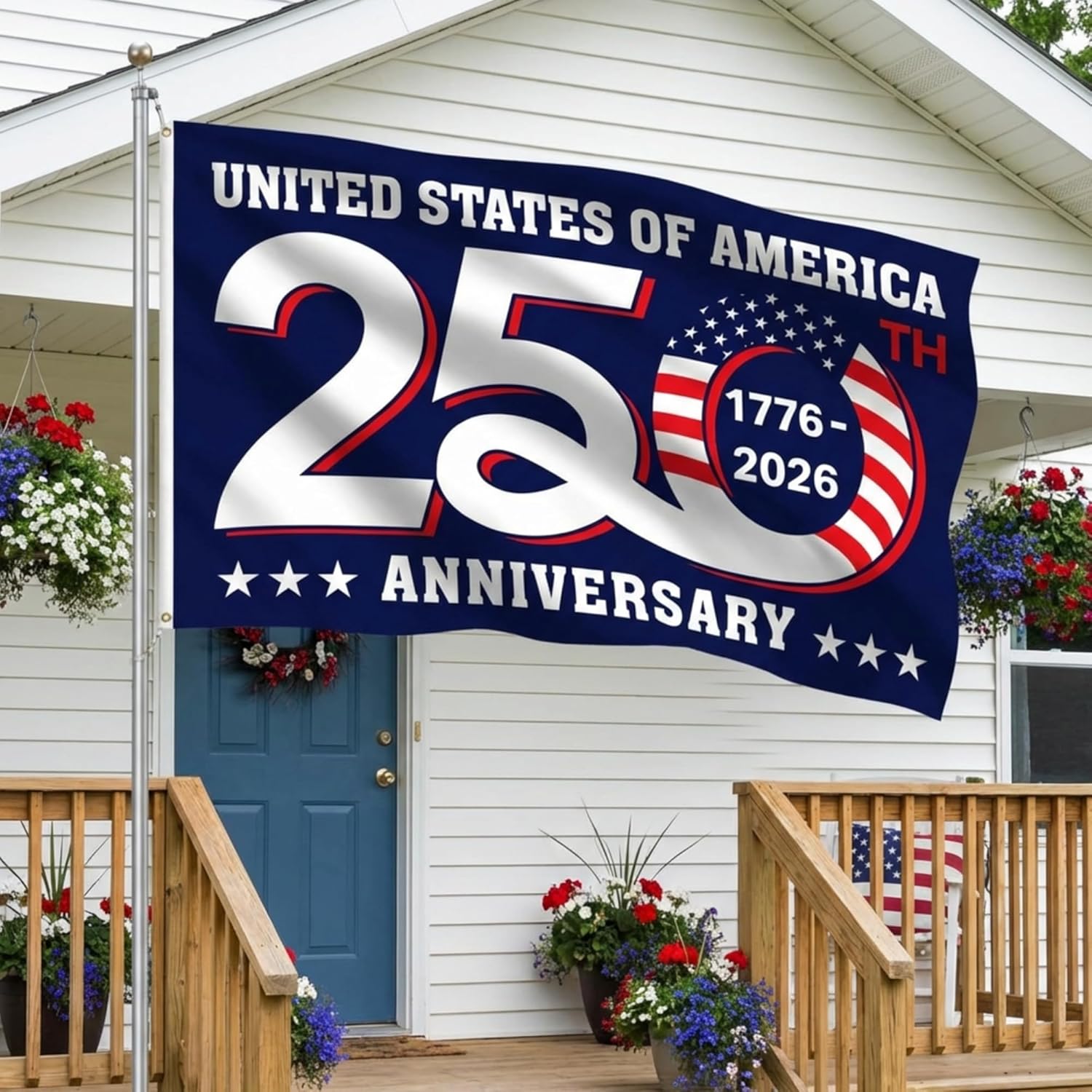 USA 250th Anniversary Flag,3x5 Ft Double Sided,1776-2026, 250 Years of Patriotic Decoration,Suitable For Outdoor, Front Door, Porch, And Walls. - Image 7