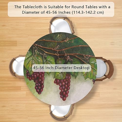 Vista 249 de cfpolar Mantel redondo ajustable de verano, hojas de palma tropical, borde elástico, mantel redondo lavable para uso en interiores y exteriores, se