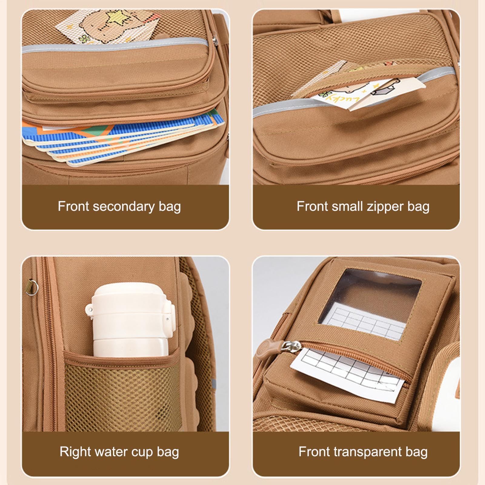 Zaino Divertente Zaino Criceto Multi-Scomparti Impermeabile E Colorato | Include Distintivi, Ciondoli per Bambini, Ragazzi, Libri, Cancelleria, Scuola, Viaggio