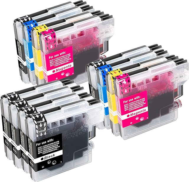 B-T Compatible Ink Cartridge Replacement for Brother LC980 LC1100 with Brother DCP 195C 145C 165C 185C 6690CW 375CW MFC 250C 5890CN 490CW 5895CW 6490CW 255CW 490CW 6890CDW 290C Printer(12 Pack)