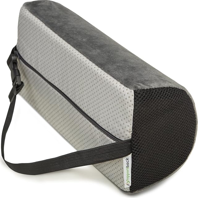 Supportiback Lumbar Support Cushion - Physiotherapist Designed with Optimum Density - 10X More Breathable Plant-Based Foam - Cooling Antibacterial Cover ,Black