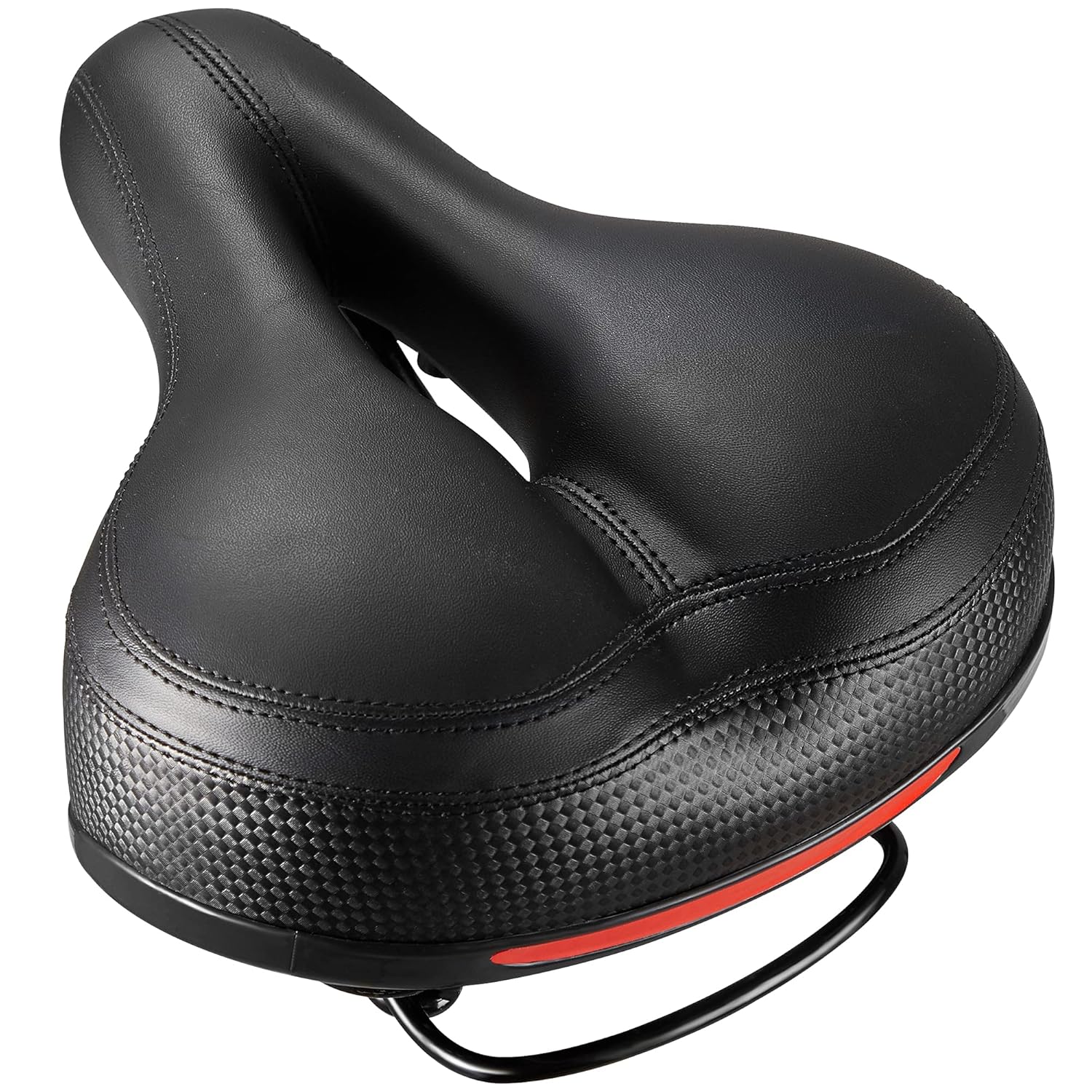 Puroma Bicycle Saddle Dual Spring Designed Suspension Shock Absorbing, Leather Bike Seat Pad