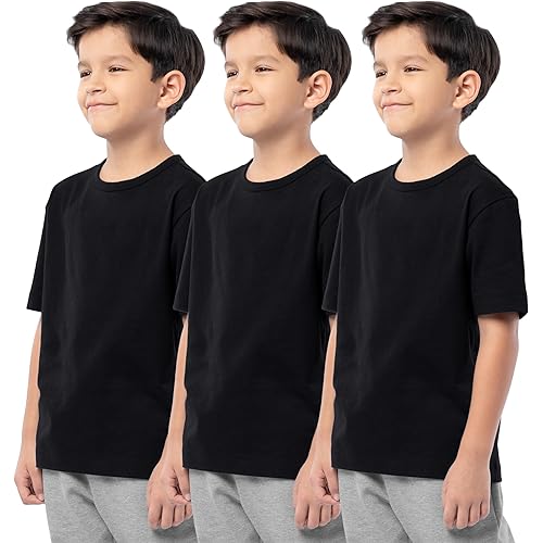 Fruit of The Loom Boys Short Sleeve Cotton Crewneck T-Shirts, 3 Pack