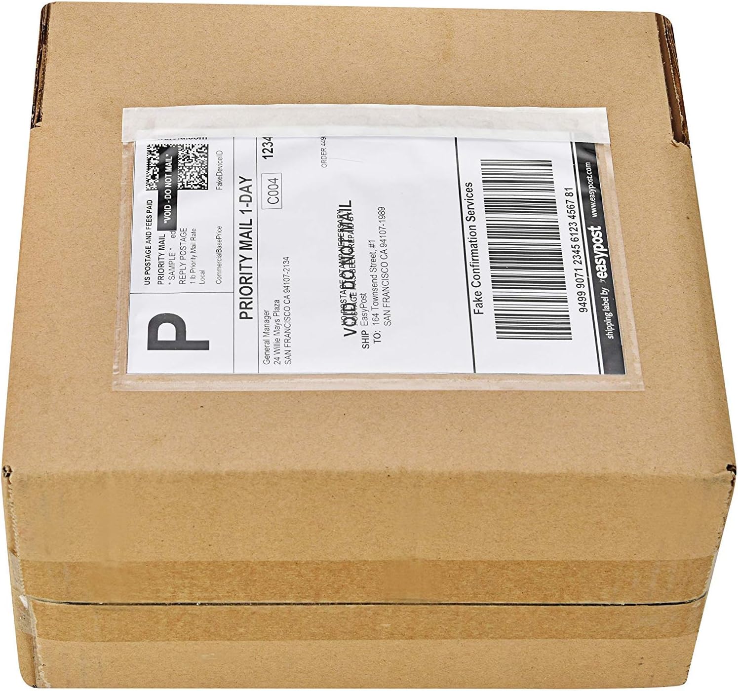 SJPACK 7.5" x 5.5" Clear Adhesive Top Loading Packing List, Label Envelopes Pouches - 100 Packs : Office Products