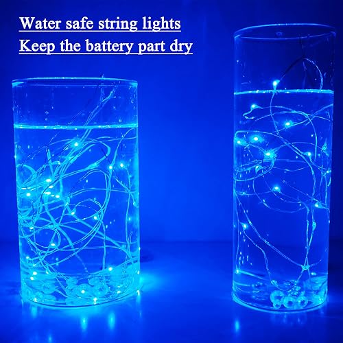 Miniatura 7 de SmilingTown Guirnalda de luces de hadas estrelladas, paquete de 24 unidades, 20 LEDhebra de 7.2 pies, luces de alambre de cobre de luciérnaga, luces