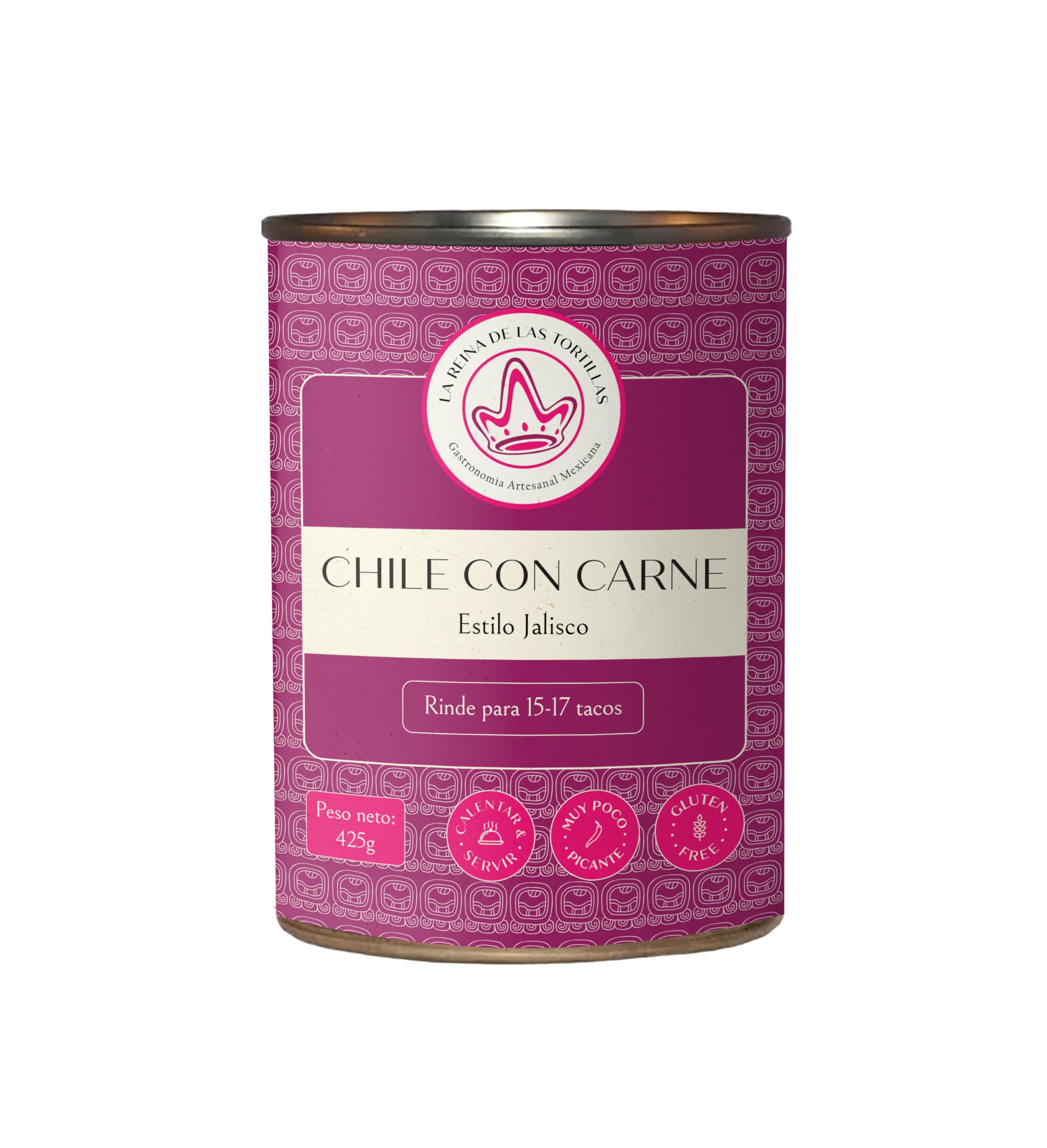 La Reina de las Tortillas – Cochinita Pibil en lata, 425 g, sin gluten, lista para servir