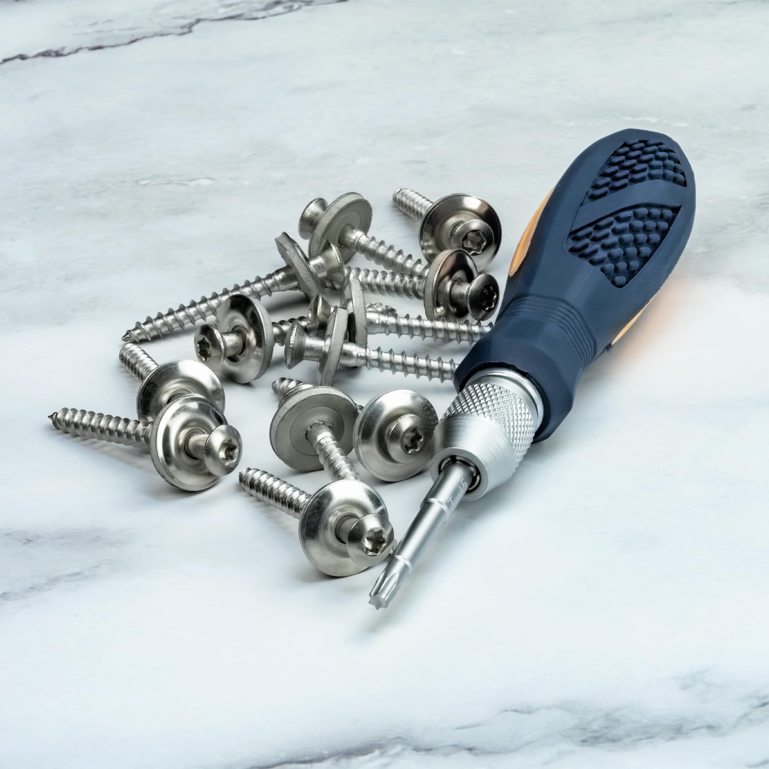 Viti con rondella di tenuta, 20 pezzi, in acciaio inox, antiruggine, viti a esagono incassato per lamiera e tetto in metallo, viti autofilettanti, viti per tetto in metallo con guarnizione