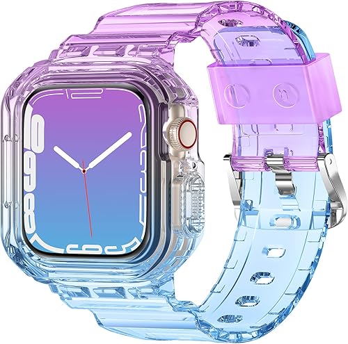 XYF Compatible con correas cristalinas para Apple Watch de 1.929 in, 1.811 in, 1.772 in, 1.732 in, 1.654 in, 1.614 in, 1.575 in, 1.496 in, funda