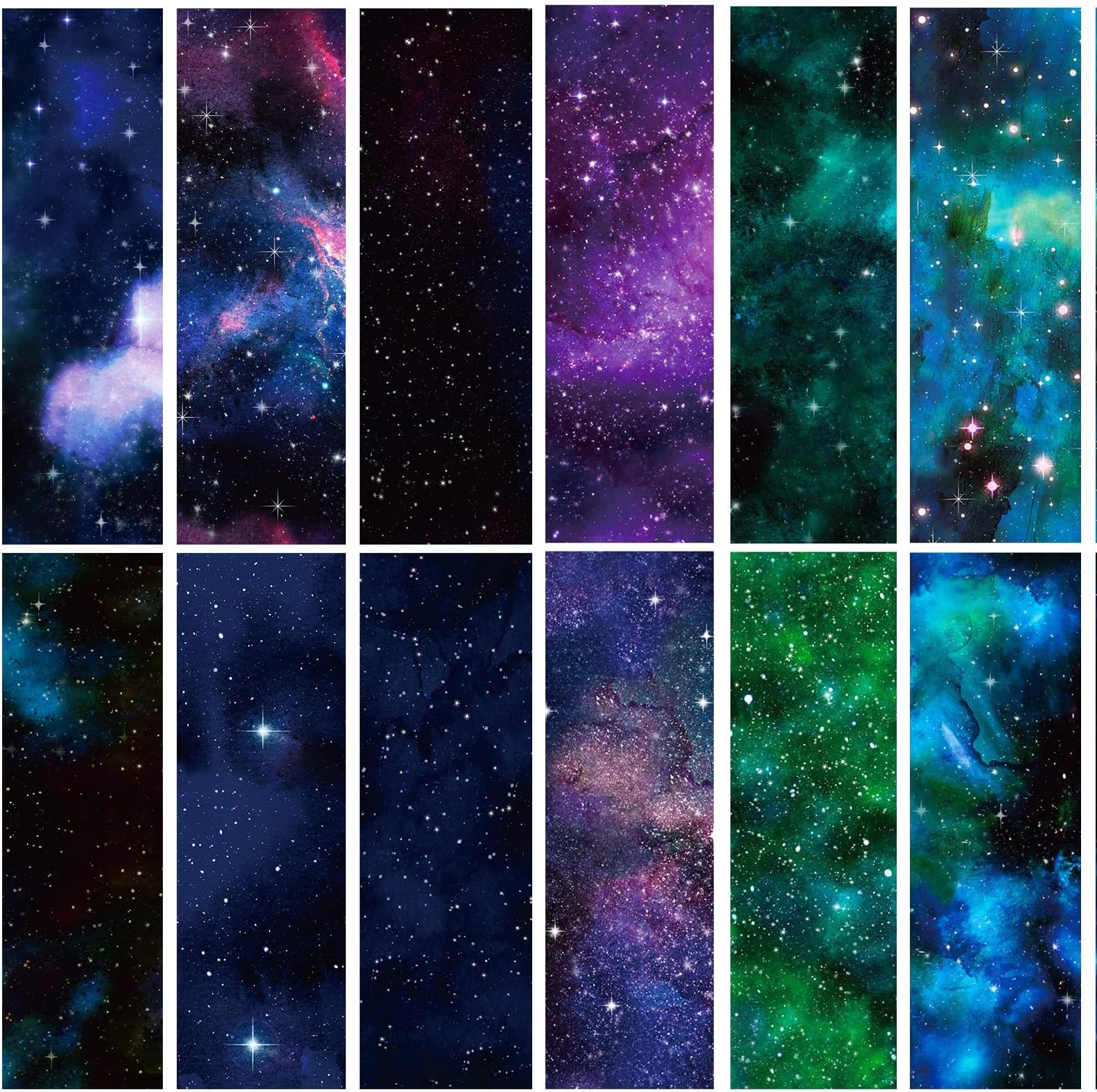 Starry Sky Scrapbook Paper 24 Sheets Galaxy Pattern Craft Scrapbooking Paper Pad 12 Designs 6'' × 6'' Single-Side Printing Cardstock Paper for DIY Card Making Scrapbook Photo Album Junk Journal Decor