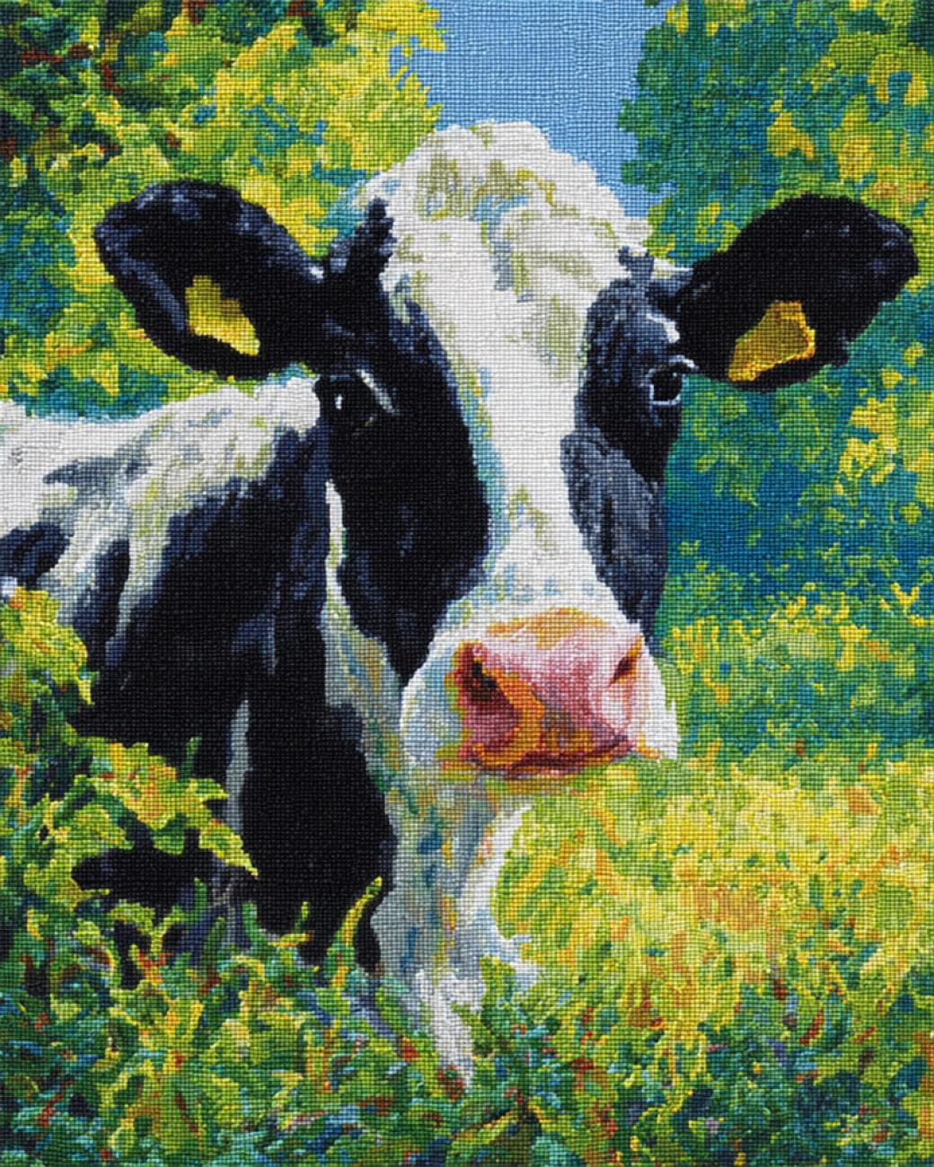 RKFLGEW DIY Bead Embroidery Kits Fantasy Cow 50x70cm