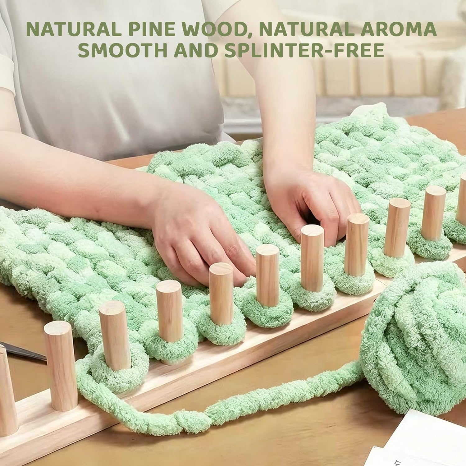 OYPGUE 88'' Chunky Yarn Loom Chunky Blanket Knitting Loom Adjustable Detachable for Beginners (88'')