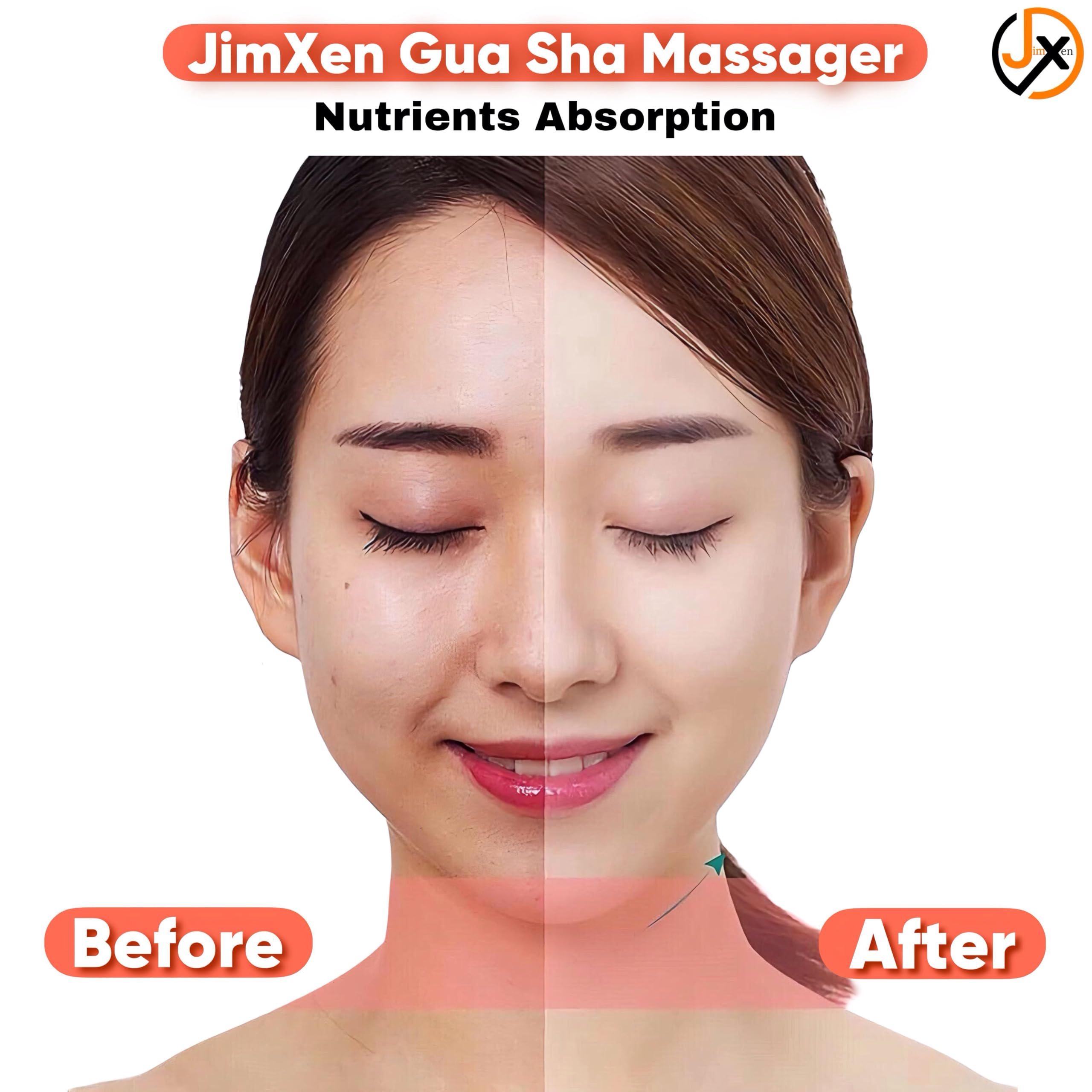 JimXen Premium Gua Sha 304 Stainless Steel Tool Heart Shaped Facial & Body Massage Stone for Face, Neck, Jawline Reduces Puffiness, Firms Skin, Relieves Tension Durable, Hygienic & Easy to Clean - Image 2 thumbnail