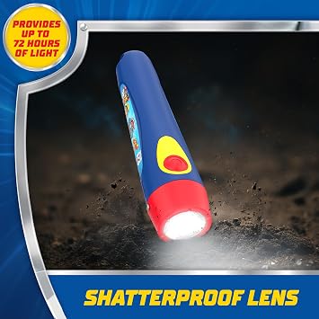 Energizer PAW Patrol Flashlights (2-Pack), LED Flashlights for Kids | Ready for dark play, kids flash light 2-pack, flash lights battery powered, shatterproof lens, 72-hour runtime
