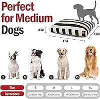 Vista 2 de Majestic Pet Cama rectangular para perros medianos a rayas, lavable, cama antideslizante y cómoda para mascotas, cama para perros con funda