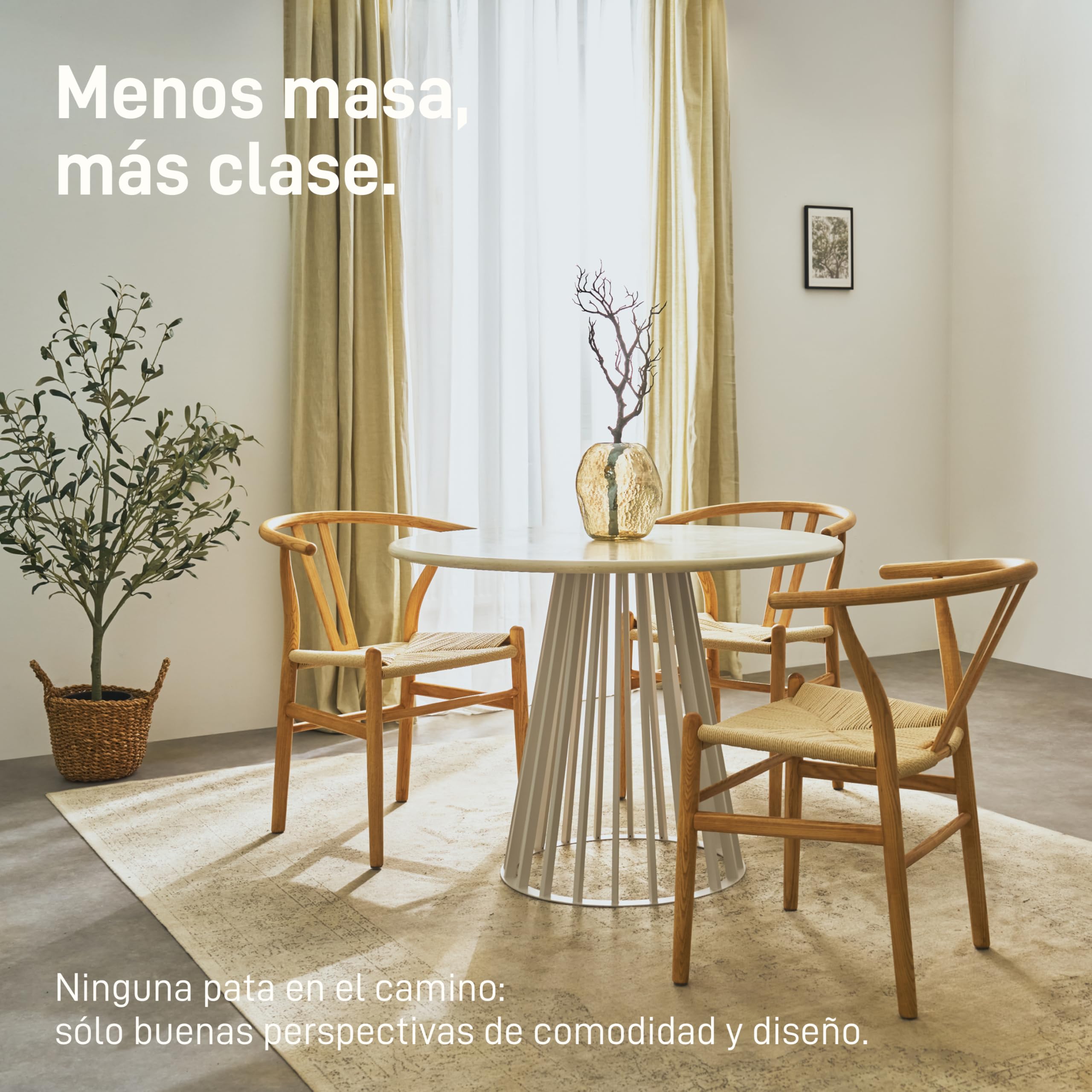 Natural Goods Berlin Columna de mesa Conic Bars patas de mesa de metal blanco – 720 mm x 700 mm – Estructura de mesa redonda – Patas de mesa para tablero de cristal ovalado – Patas de metal