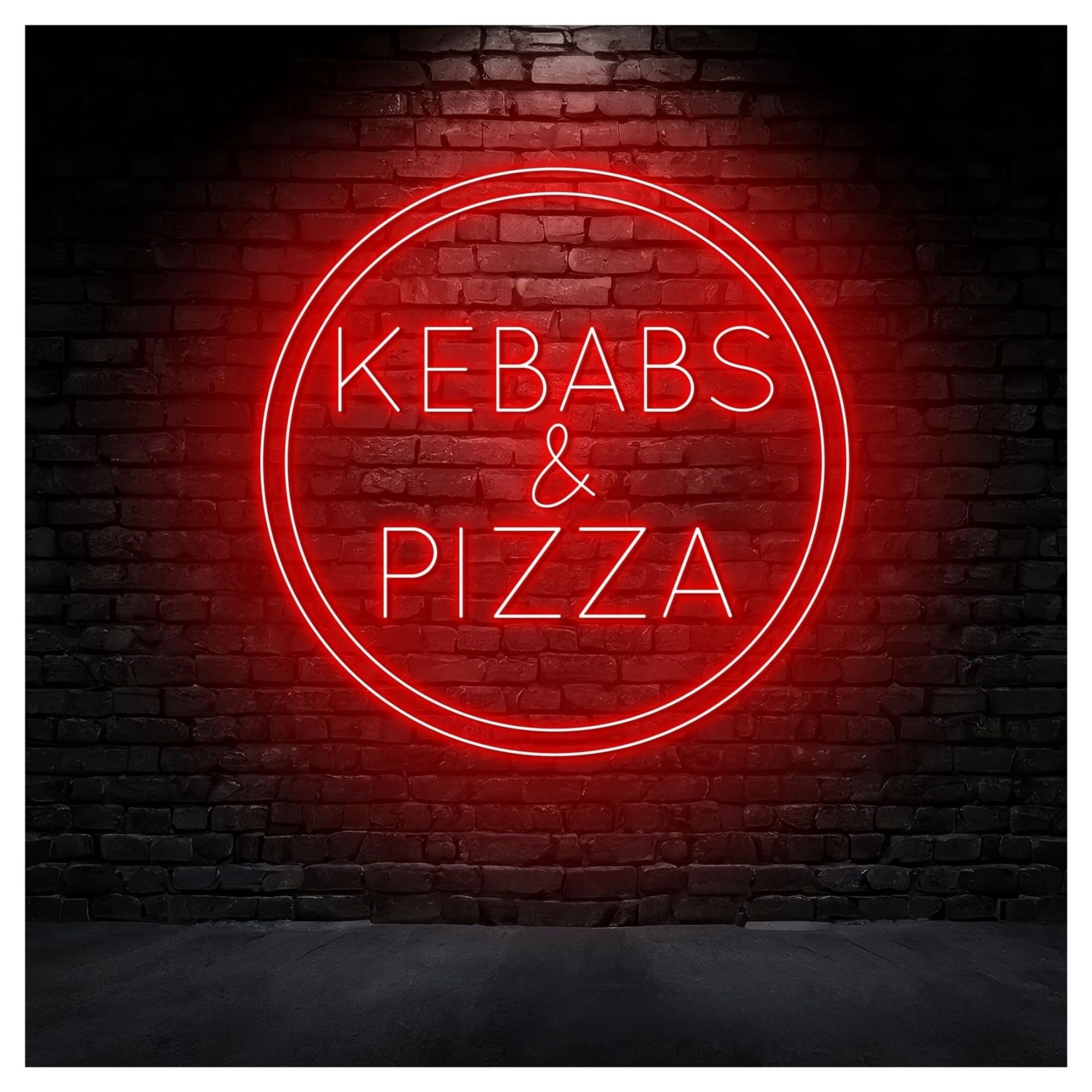 RONGCH Hanging Art Neon Signs Kebabs and Pizza Neon Sign Open Food Store Restaurant Wall Decor 48cm